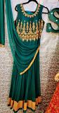Bold and Beautiful Green Embellished Net Long Anarkali Suit